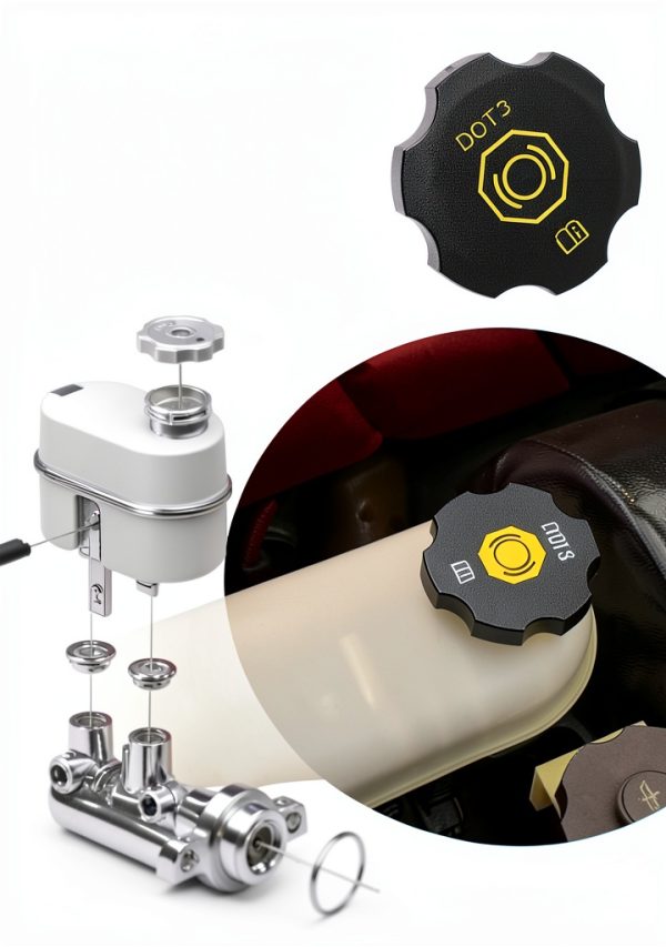 Dot3 Brake Fluid Cap JUWEVAZU Black Cylinder-4