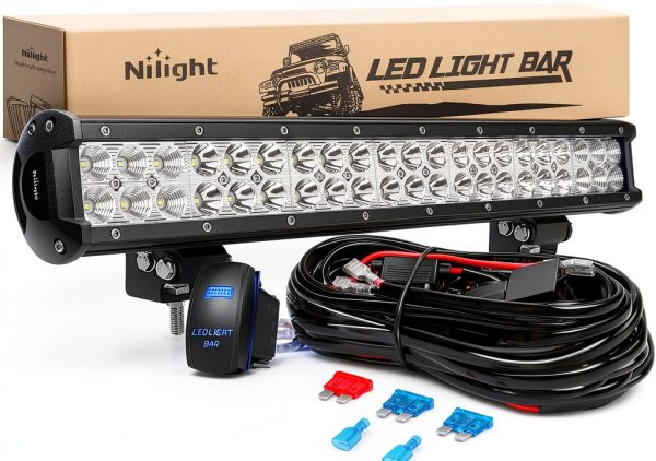 LED Light Bar Nilight ZH082 126W Bar with Wiring Harness-0