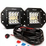 Nilight ZH413 Flush Mount Light Pods 12V 42W Aluminum White-0