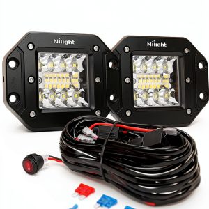 Nilight ZH413 Flush Mount Light Pods 12V 42W Aluminum White-0