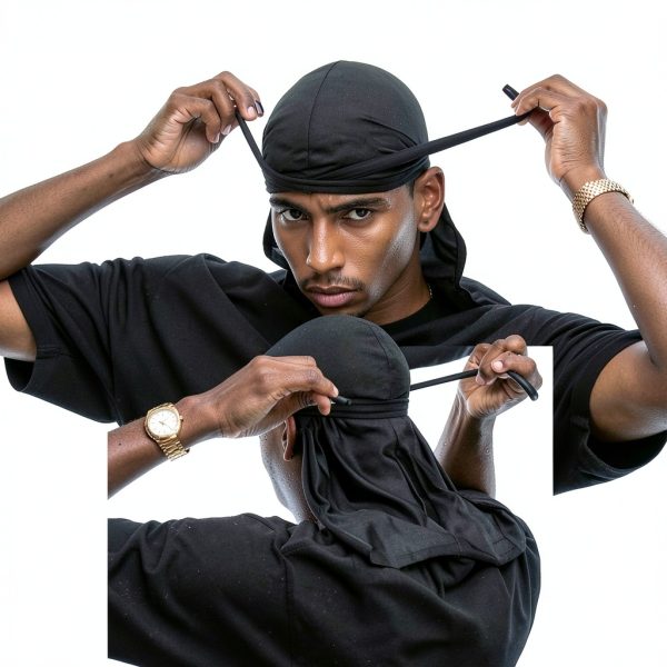 JarseHera Velvet Durags Men 4‑Pair One Size Black Navy Wine Purple-5