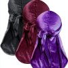 JarseHera Velvet Durags Men 4‑Pair One Size Black Navy Wine Purple-1
